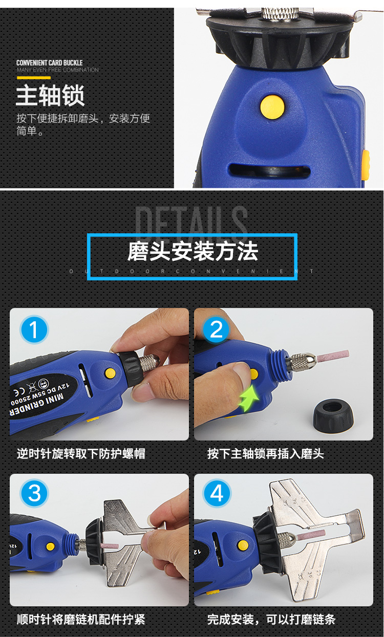 Монтаж головки ланцюгошліфувального верстата